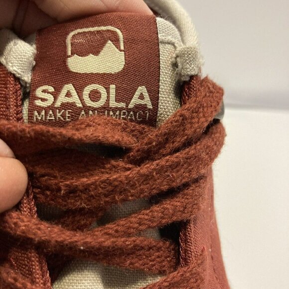Saola Make An Impact Sustainable Mens 12 Ankle High Top Burgundy Red Shoes - Picture 5 of 14